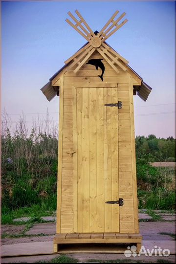 Уличный туалет деревянный З878