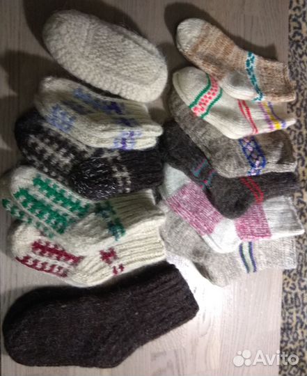 Носки шерстяные вязаные для всей семьи