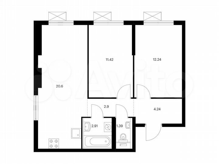 2-к. квартира, 55,7 м², 17/17 эт.