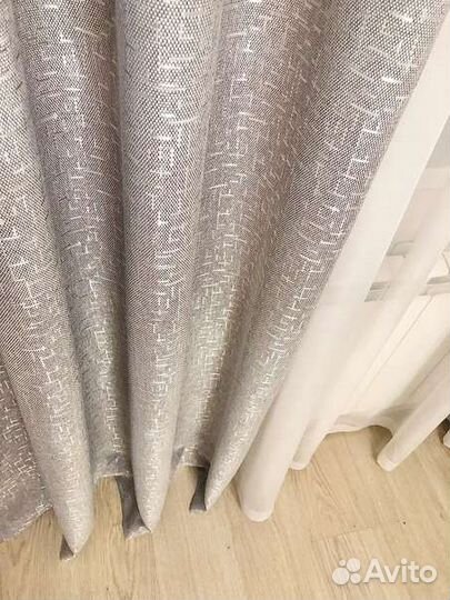 Шторы готовые, рогожка штрих