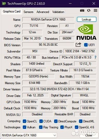 GeForce Gtx 1660