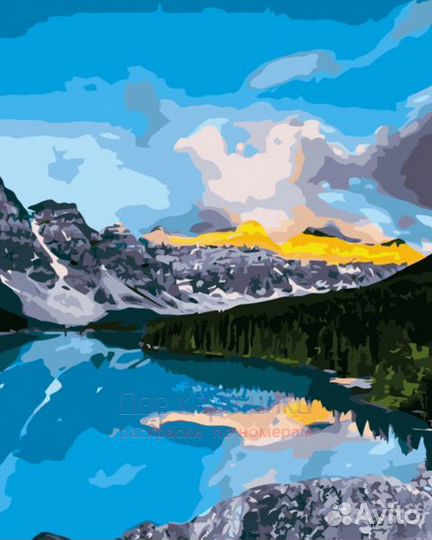 Картина по номерам 40x50 Прекрасный горный пейзаж