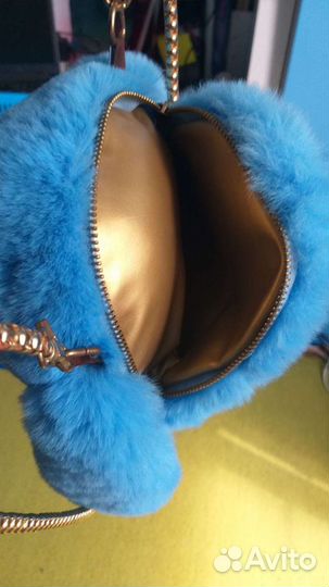 Сумка рюкзак детская меховая Зайчик