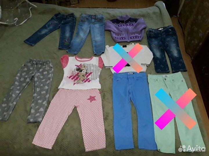 Джинсы, костюм и пижамы на девочку