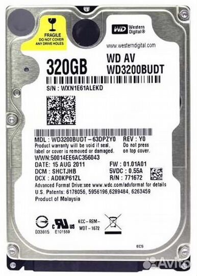 Жесткий Диск Western Digital WD3200budt 320Gb SATA