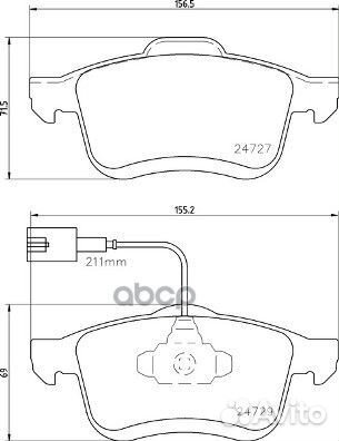 Колодки пер.fiat doblo II 10 P23163 Brembo