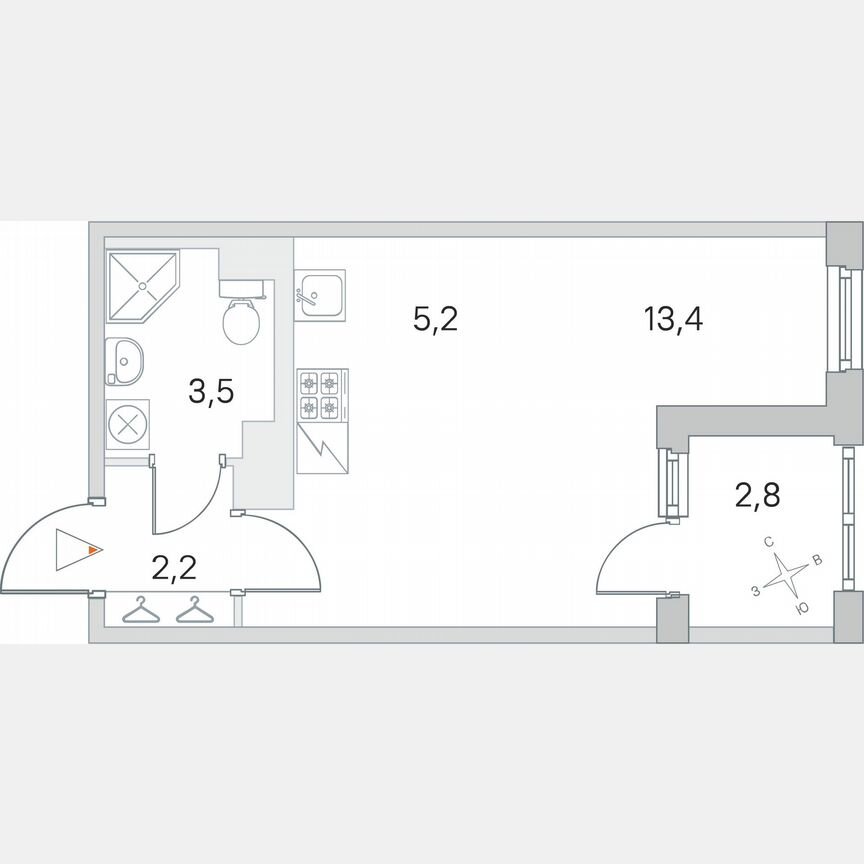 Квартира-студия, 26 м², 4/5 эт.