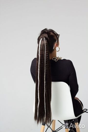 Хвост на резинке, накладной хвост шиньон, коса