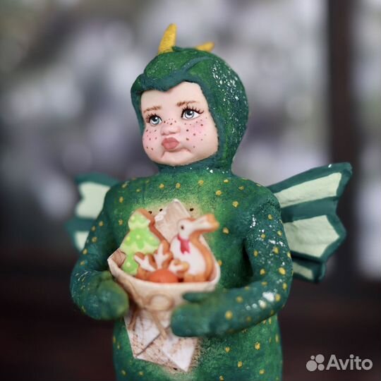 Ватная игрушка дракон