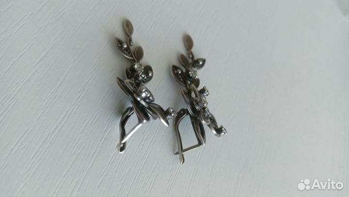 Винтажные серебро серьги