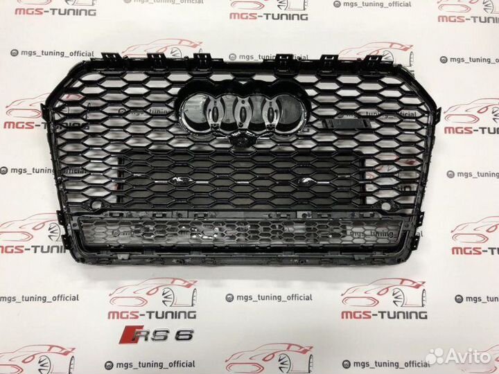 Решетка на Audi A6 в стиле RS6 14-18 гг. дизайн 3