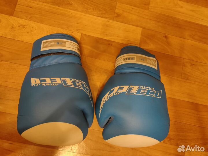 Перчатки боксерские leco blue PRO для 11-13 лет