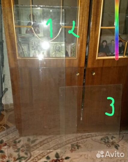 Зеркало, полки стеклянные