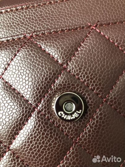 Chanel сумка кошелек vip gift винный оттенок