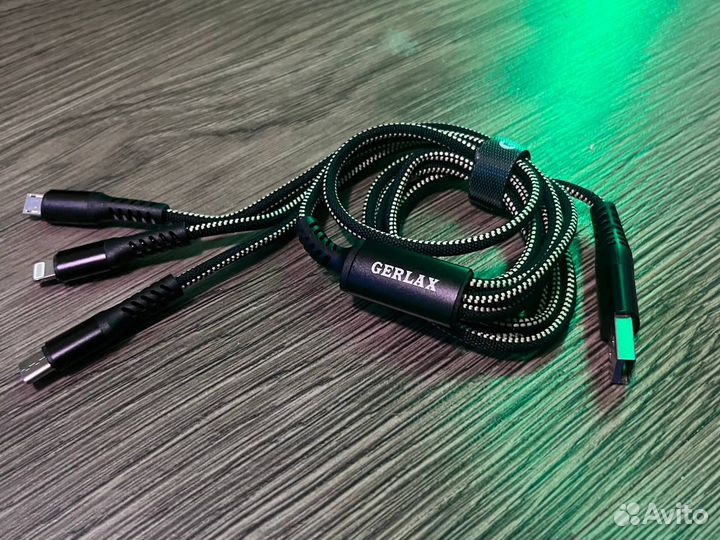 Кабель USB 3 в 1 (Lightning + Micro USB + Type-C)