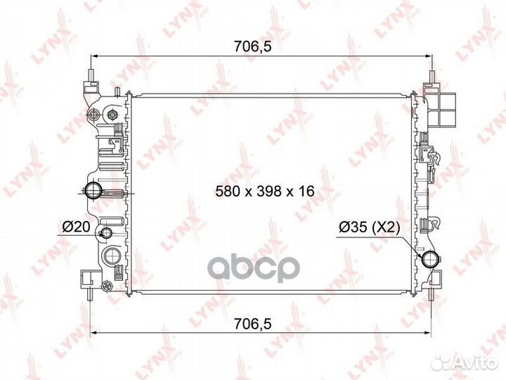 RB-1009 радиатор системы охлаждения Chevrolet