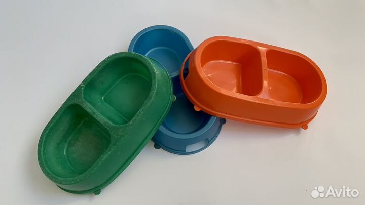 Миска двойная для собак и кошек домашних животных