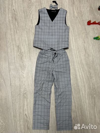 Костюм школьный серый в клетку