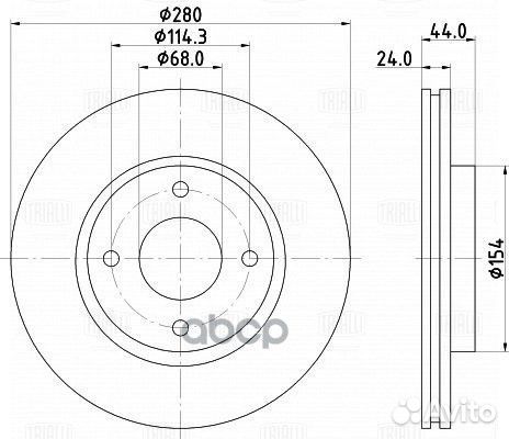 Диск тормозной перед DF140119 Trialli
