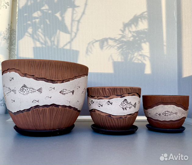 Горшки керамические для цветов, кашпо керамика