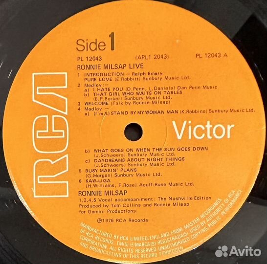 Ronnie Milsap–Live (Англия 1976г.)