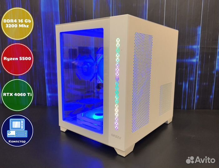 Сборка игрового пк AMD5500-RTX4060Ti-16DDR4-TES067189245-A520