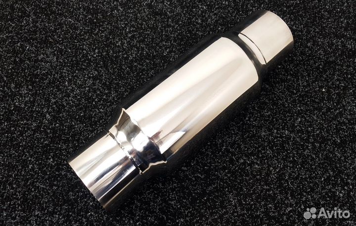 Резонатор спортивный прямоточный 76мм - длина 30см