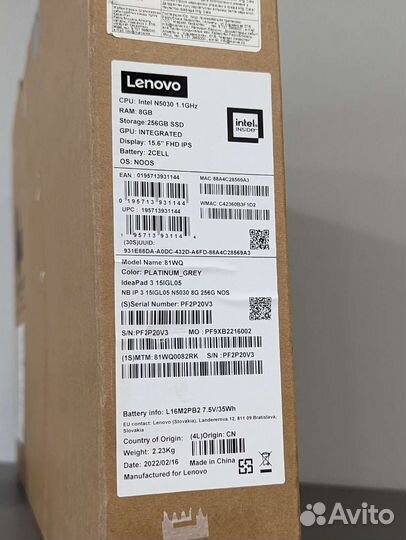 Ноутбук Lenovo IdeaPad 3 15IGL05 Гарантия Новый