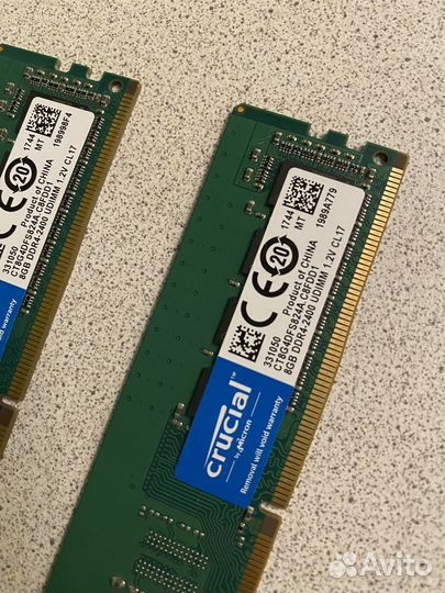 Оперативная память ddr4 16gb crucial 2400