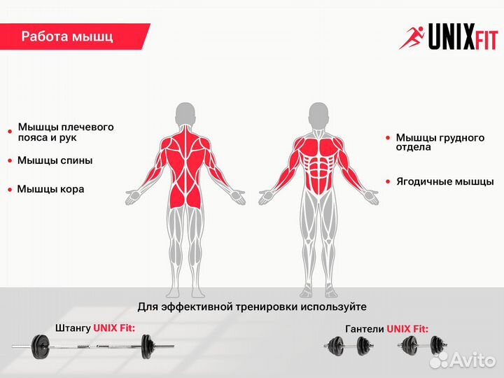 Скамья силовая универсальная unix Fit bench 130