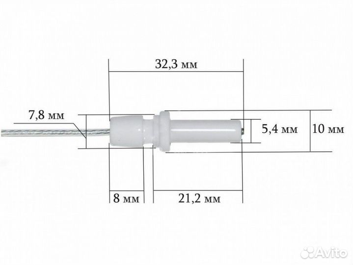 Свеча розжига gefest 1500, 3500, 6300 (gefest-5, L