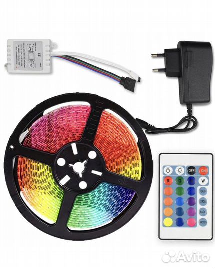 Цветеая диодная лента RGB с пультом