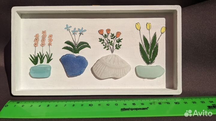 Картины из морского стекла