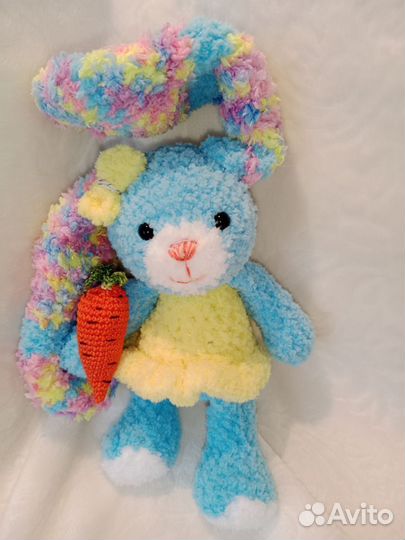 Мягкая игрушка зайка в платье 20 см