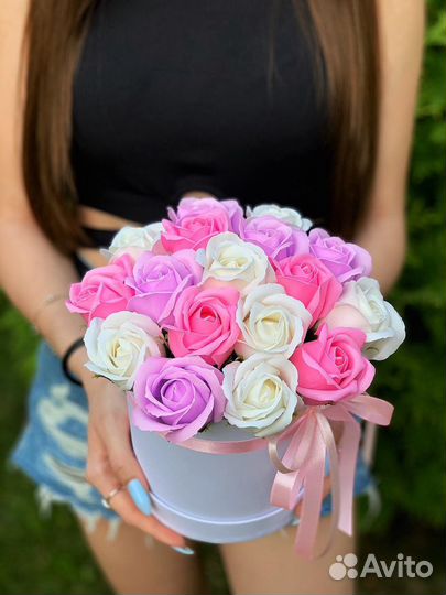 Букеты из мыльных роз