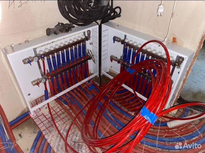 Монтаж теплого пола, теплый пол, монтаж коллектора