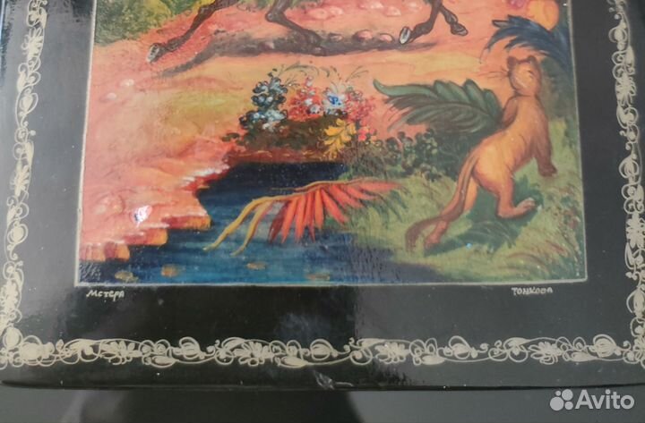 Шкатулка Мстёра винтаж с авторской росписью