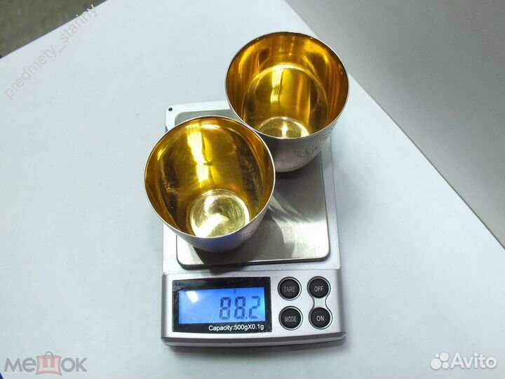 Стопки рюмки серебро 875 пробы 2 шт