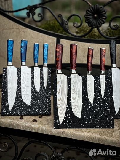 Набор кухонных ножей с подставкой
