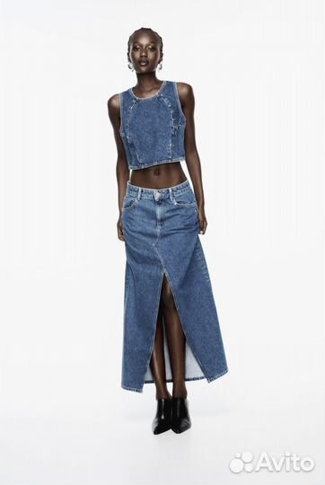 Джинсовая юбка макси zara