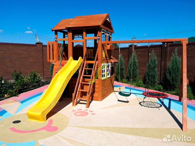 Детская деревянная площадка для улицы