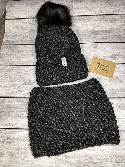 Комплект детский шапка и снуд Ручная работа