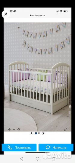Детская кроватка с продольным маятником