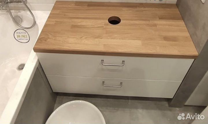 Столешница в ванную комнату массив