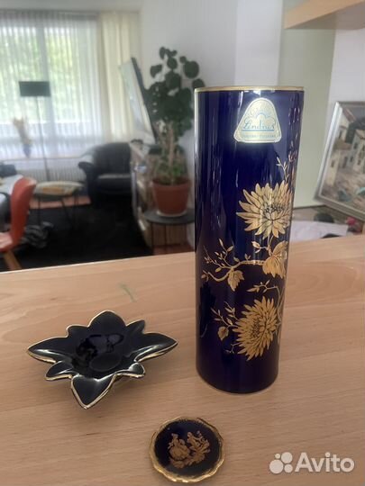 Ваза фарфор кобальт Германия 1950-1970 г