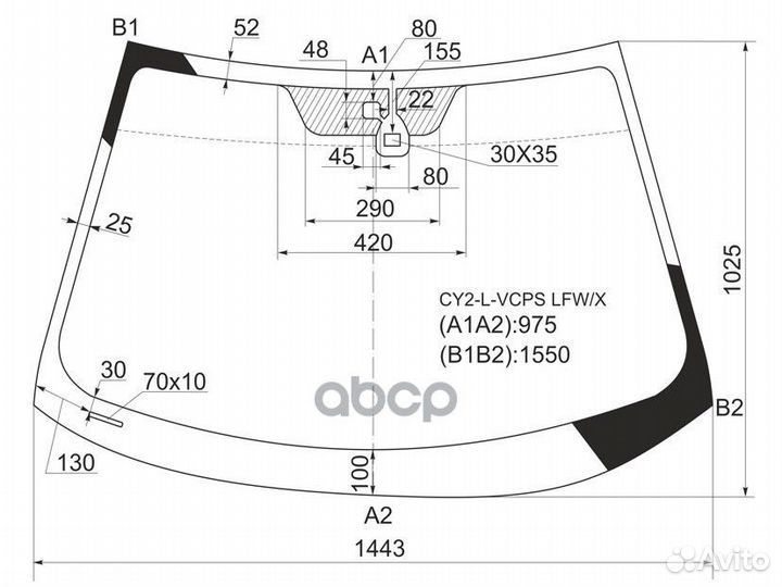 Стекло лобовое + дд mitsubishi lancer X 07-18 C