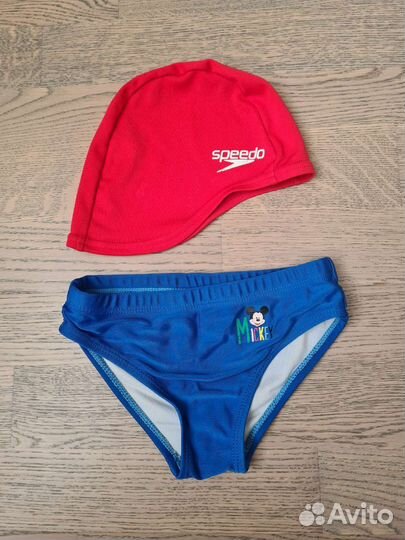 Плавки и шапочка для плавания детские 12-24 мес