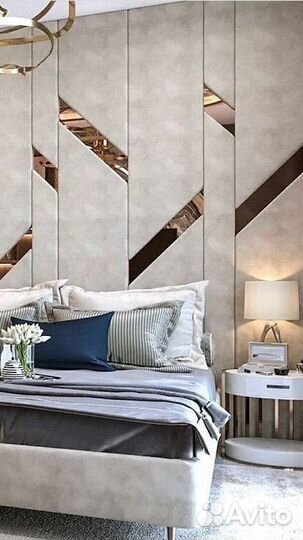 Мягкие стеновые панели с металлическими вставками