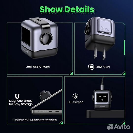 Адаптер Ugreen RG 30W USB-C Charger Robot Gan