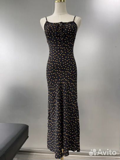 Платье миди в горошек